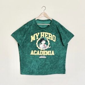 NEW My Hero Academia Izuku Midoriya Tie Dye Graphic Green T Shirt Adult size XXL